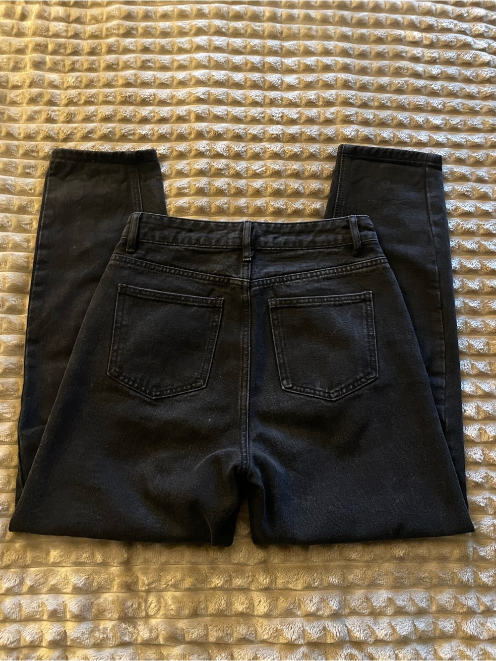 SHEIN | Women’s Black Distressed High-Waist Jeans | Straight Leg Jeans - Picture 5 of 16